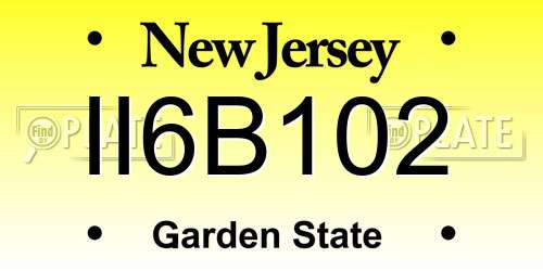 II6B102 New Jersey License Plate