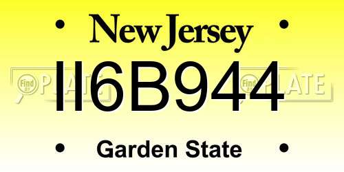 II6B944 New Jersey License Plate
