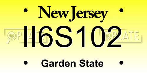 II6S102 New Jersey License Plate
