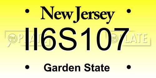 II6S107 New Jersey License Plate