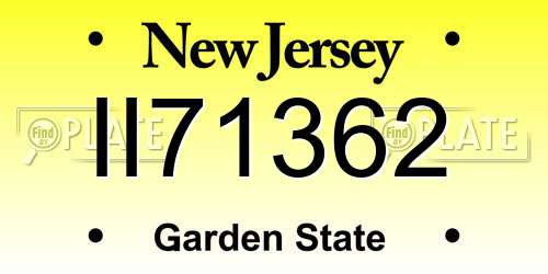 II71362 New Jersey License Plate