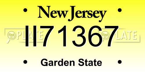 II71367 New Jersey License Plate