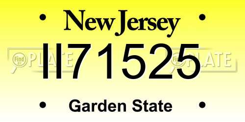 II71525 New Jersey License Plate