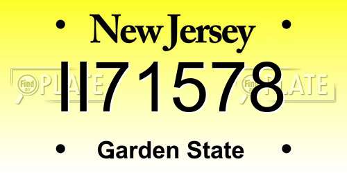 II71578 New Jersey License Plate