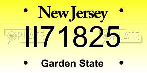 II71825 New Jersey License Plate