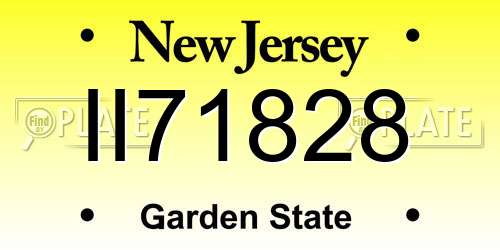 II71828 New Jersey License Plate