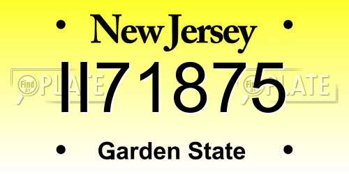 II71875 New Jersey License Plate