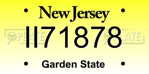 II71878 New Jersey License Plate