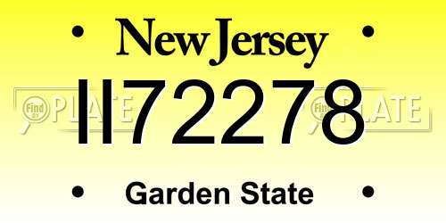 II72278 New Jersey License Plate