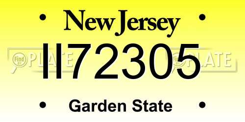 II72305 New Jersey License Plate