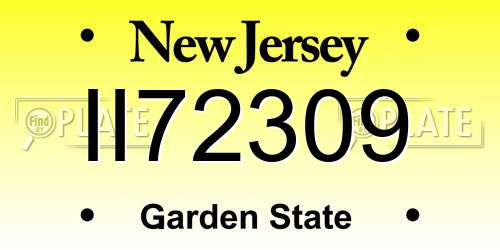 II72309 New Jersey License Plate