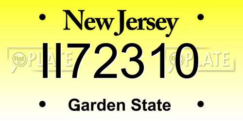 II72310 New Jersey License Plate