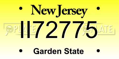 II72775 New Jersey License Plate