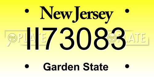 II73083 New Jersey License Plate
