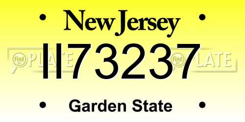 II73237 New Jersey License Plate