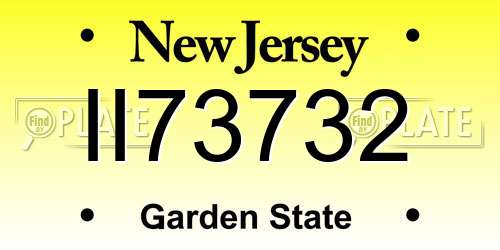II73732 New Jersey License Plate