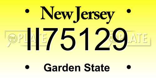 II75129 New Jersey License Plate