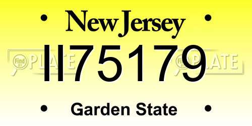 II75179 New Jersey License Plate