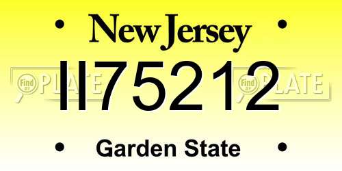 II75212 New Jersey License Plate