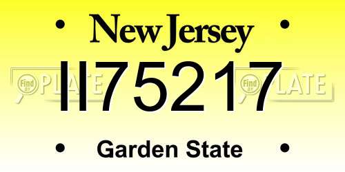 II75217 New Jersey License Plate