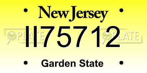 II75712 New Jersey License Plate