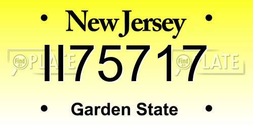 II75717 New Jersey License Plate