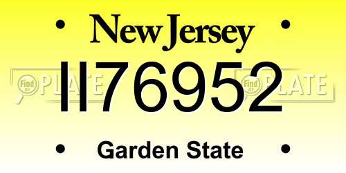 II76952 New Jersey License Plate