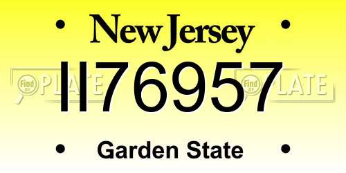 II76957 New Jersey License Plate