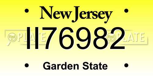 II76982 New Jersey License Plate