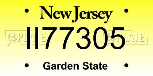 II77305 New Jersey License Plate