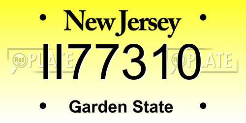 II77310 New Jersey License Plate