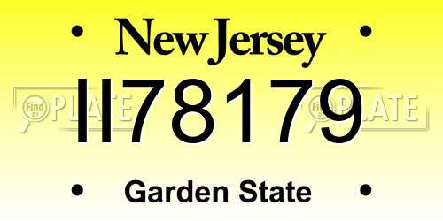 II78179 New Jersey License Plate