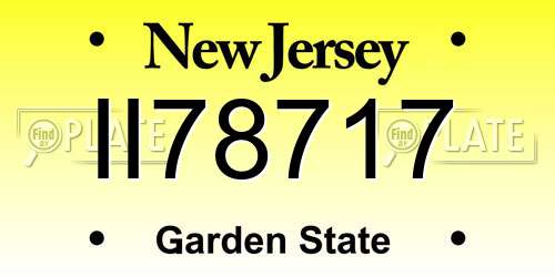 II78717 New Jersey License Plate