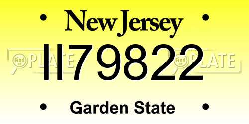 II79822 New Jersey License Plate