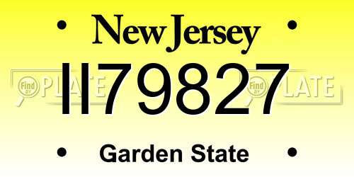 II79827 New Jersey License Plate