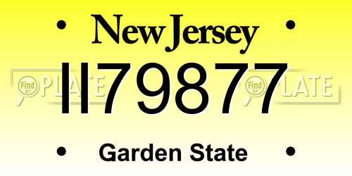 II79877 New Jersey License Plate