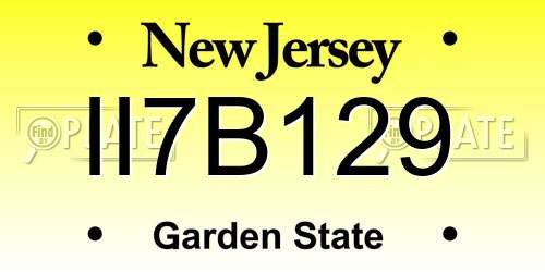 II7B129 New Jersey License Plate