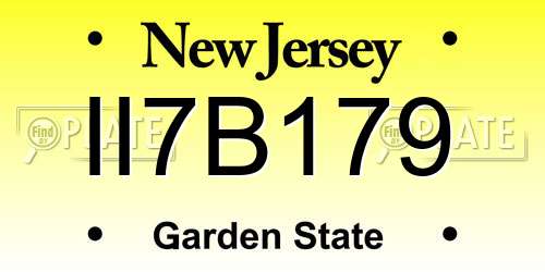 II7B179 New Jersey License Plate