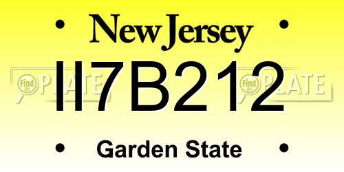 II7B212 New Jersey License Plate