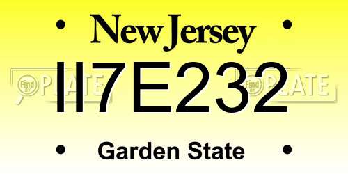 II7E232 New Jersey License Plate