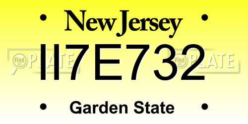 II7E732 New Jersey License Plate