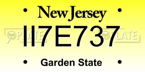 II7E737 New Jersey License Plate