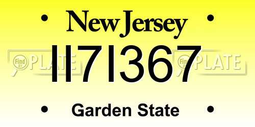 II7I367 New Jersey License Plate