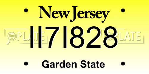 II7I828 New Jersey License Plate