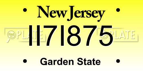 II7I875 New Jersey License Plate