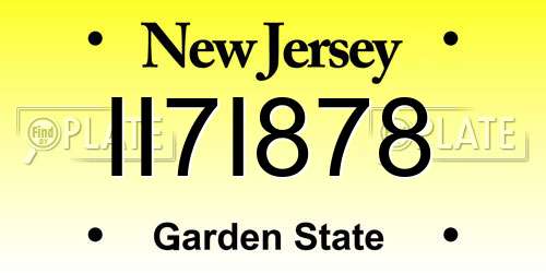 II7I878 New Jersey License Plate