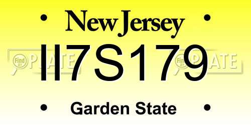 II7S179 New Jersey License Plate