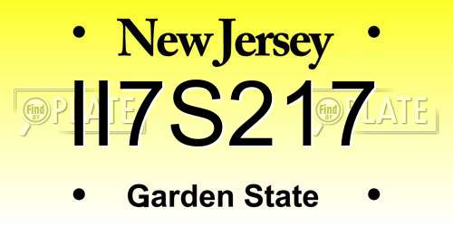 II7S217 New Jersey License Plate
