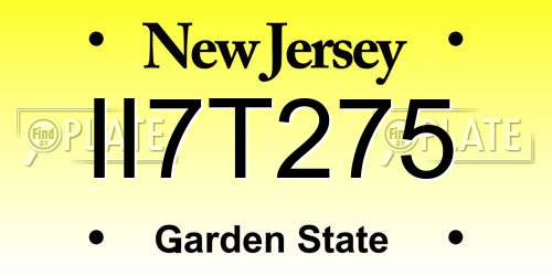 II7T275 New Jersey License Plate