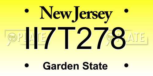 II7T278 New Jersey License Plate